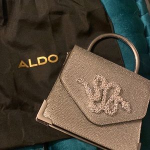 Aldo silver crystal handle bag